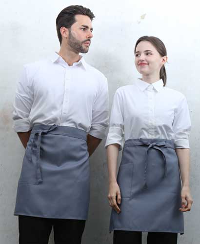 Q-376 그레이 사이드 원포켓 허리앞치마[PW08]