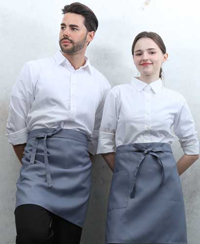 Q-376 그레이 사이드 원포켓 허리앞치마[PW08]