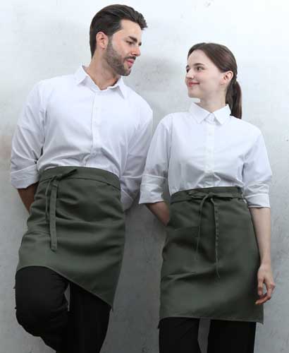 Q-375  카키 사이드 원포켓 허리앞치마[PW08]