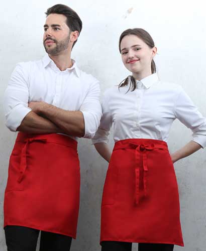 Q-373 레드 사이드 원포켓 허리앞치마[PW08]