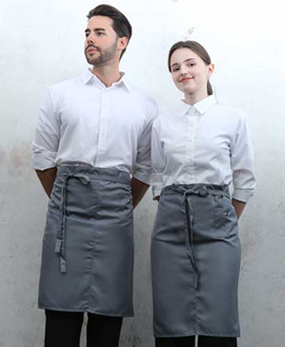 Q-476 그레이 미니포켓 심플 허리앞치마[PW04]