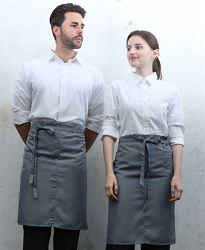 Q-476 그레이 미니포켓 심플 허리앞치마[PW04]