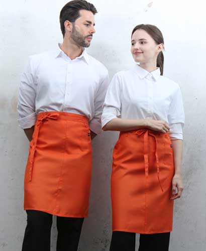 Q-474 오렌지 미니포켓 심플 허리앞치마[PW04]