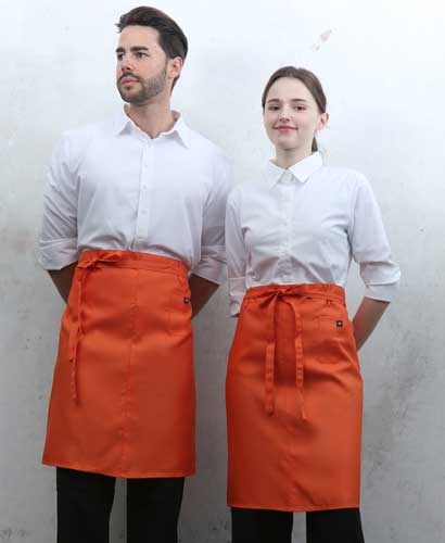 Q-474 오렌지 미니포켓 심플 허리앞치마[PW04]