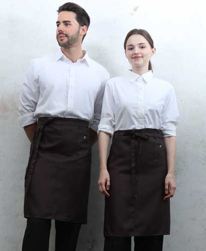 Q-472 브라운 미니포켓 심플 허리앞치마[PW04]