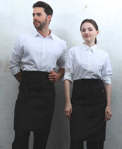 Q-470 블랙 미니포켓 심플 허리앞치마 [PW04]