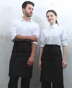 Q-470 블랙 미니포켓 심플 허리앞치마 [PW04]