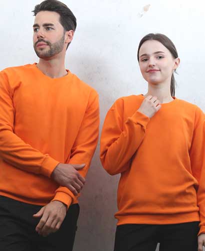 T3-96 동절기 맨투맨 특양면 오렌지