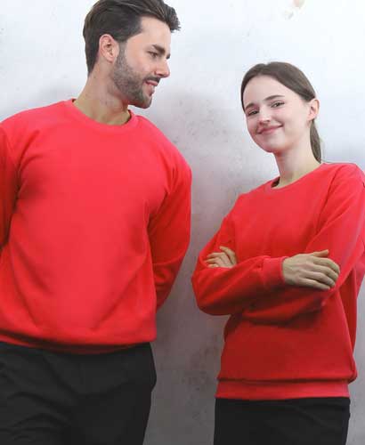 T3-96 동절기 맨투맨 특양면 홍색