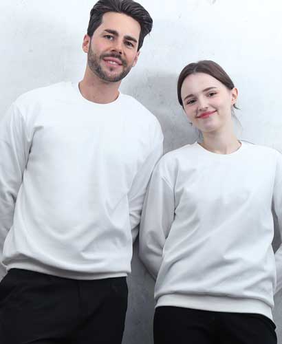 T3-96 동절기 맨투맨 특양면 백색