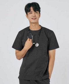 201M-2 남성 쿨스판 크루넥 베이직 스크럽 그레이