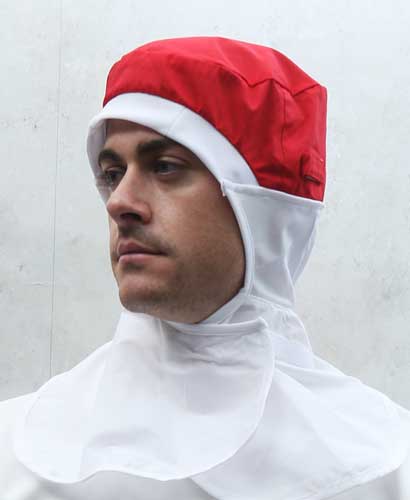 C-1815 레드 어깨덮힘 식품모자 챙없음