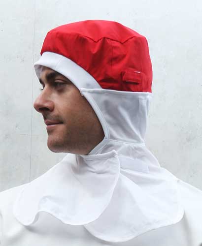 C-1815 레드 어깨덮힘 식품모자 챙없음