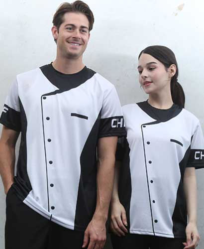 KO-557 검/백 쉐프코트 모양 쉐프T