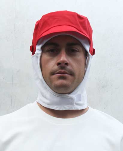 C-336 레드 귀걸이형 식품모자