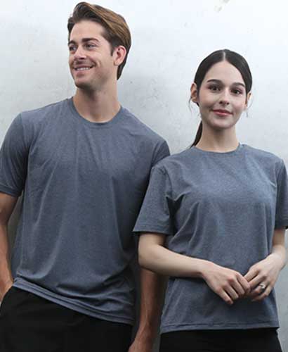 T-12 스판덱스 멜란지 라운드 반팔