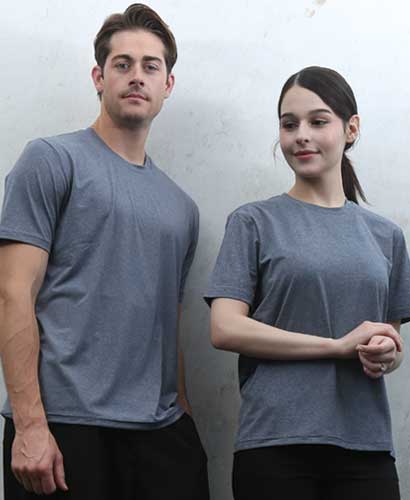 T-12 스판덱스 멜란지 라운드 반팔