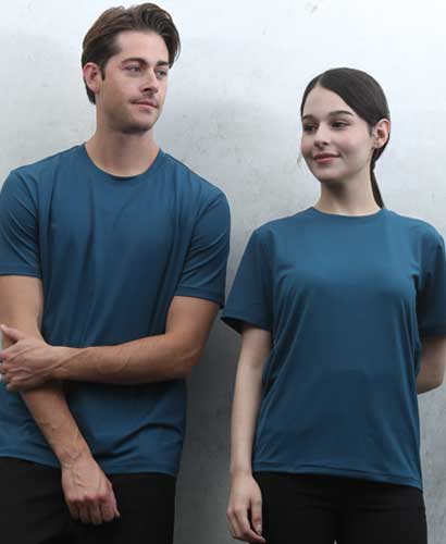 T-12 스판덱스 인디블루 라운드 반팔