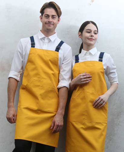 Q-771 옐로우 비비드 캐주얼 앞치마