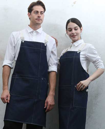 Q-774  진청 데님 캐주얼 앞치마[DH03]