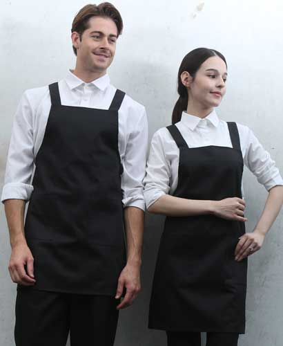 AP-3154  블랙 기본 H형 앞치마ㅡㅡㅡ[면혼방] 562