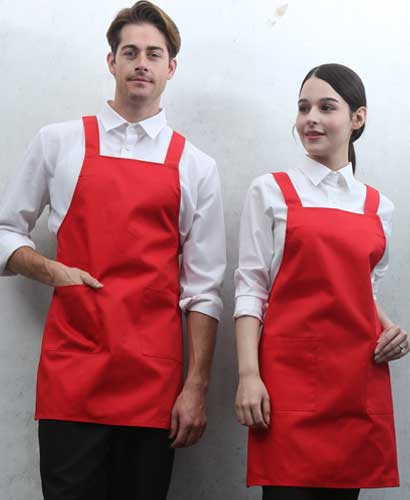 AP-3157  레드 기본 H형 앞치마ㅡㅡㅡ [면혼방] 562