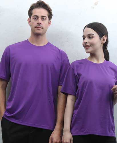 ▶T-42 반팔 쿨론 라운드 고급형 헤리  ((기능성))라운드◀ㅡㅡㅡ(보라 )