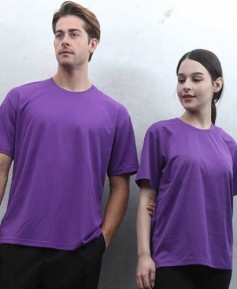 ▶T-42 반팔 쿨론 라운드 고급형 헤리  ((기능성))라운드◀ㅡㅡㅡ(보라 )