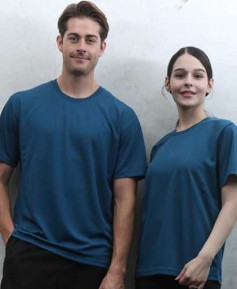 ▶T-42 반팔 쿨론 라운드 고급형 헤리  ((기능성))라운드◀ㅡㅡㅡ(인디블루 )