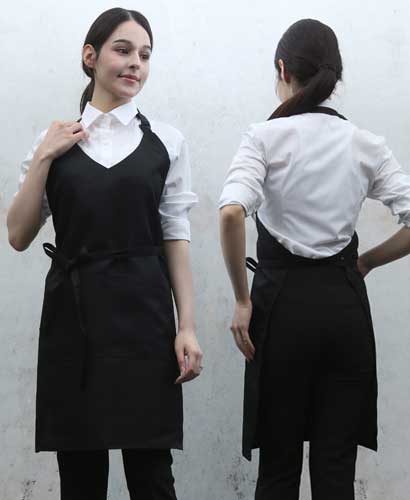 AP-3247 블랙 조끼형 브이넥앞치마