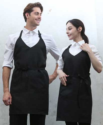 AP-3247 블랙 조끼형 브이넥앞치마