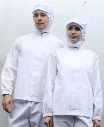 W-82 ※ 20수 백색 차이나앞 지퍼가림 카라 상의  (★빅사이즈 있음)