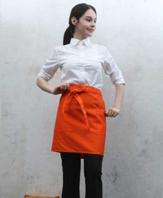 AP-3167 오렌지 면혼방 랩형앞치마