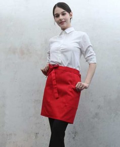 AP-3166 레드 면혼방 랩형앞치마
