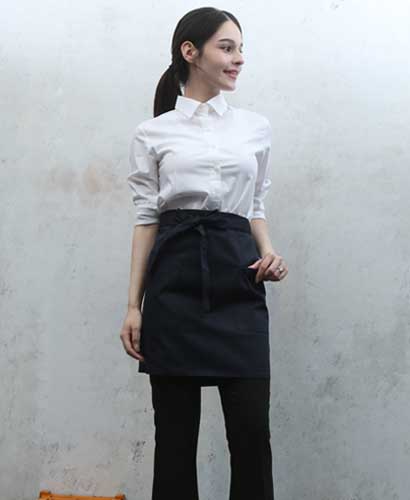 AP-3164 네이비 면혼방 랩형앞치마