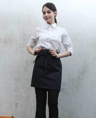 AP-3164 네이비 면혼방 랩형앞치마