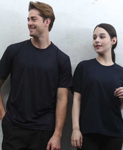 ▶T-42 반팔 쿨론 라운드 고급형 헤리  ((기능성))라운드◀ㅡㅡㅡ(네이비 )