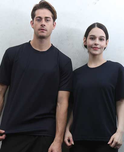 ▶T-42 반팔 쿨론 라운드 고급형 헤리  ((기능성))라운드◀ㅡㅡㅡ(네이비 )