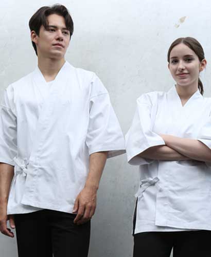 JA-100 순면20수  화이트 일식 조리복