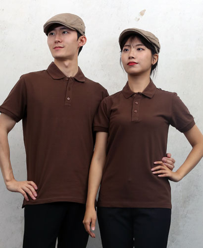 T2-1006 반팔 커피 고급 폴로티ㅡ--(반팔모델 주머니없음)