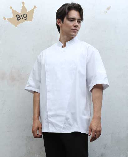 CD-77-3 NEW 백색 속단추 반팔 빅사이즈 조리복  ㅡ(안쪽망사)