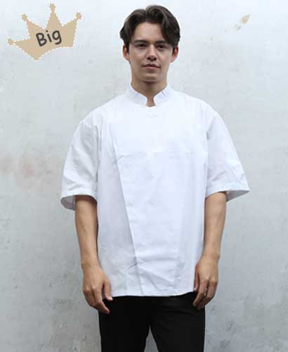 CD-77-3 NEW 백색 속단추 반팔 빅사이즈 조리복  ㅡ(안쪽망사)