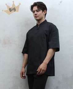 CD-77-4 NEW  검정 속단추 반팔 빅사이즈 조리복  ㅡ(안쪽망사)