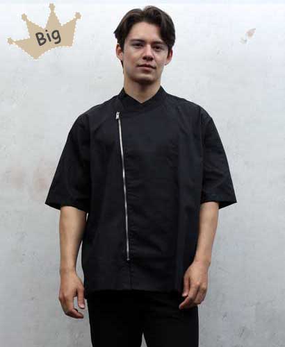 KO-85-2 검정 지퍼 슬립 기능성 반팔  쿡복 ★ 빅사이즈