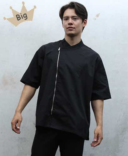 KO-85-2 검정 지퍼 슬립 기능성 반팔  쿡복 ★ 빅사이즈