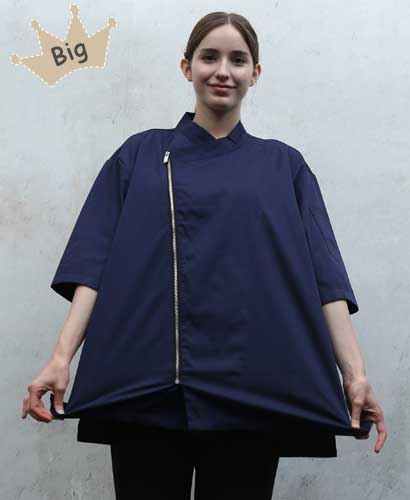 KO-86-2 네이비 지퍼 슬립 기능성 반팔  쿡복 ★ 빅사이즈