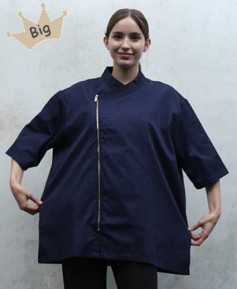 KO-86-2 네이비 지퍼 슬립 기능성 반팔  쿡복 ★ 빅사이즈