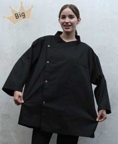 KO-151-1 블랙 슬립 스넵단추 조리복ㅡ (칠부/반팔겸용 )---★빅사이즈