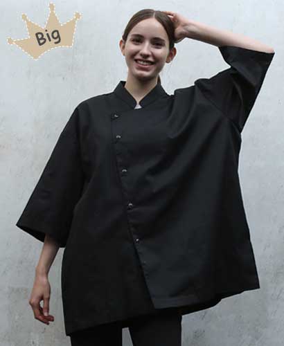 KO-177-2  블랙 싱글 반팔 스냅단추 조리복 ㅡㅡㅡ  빅사이즈