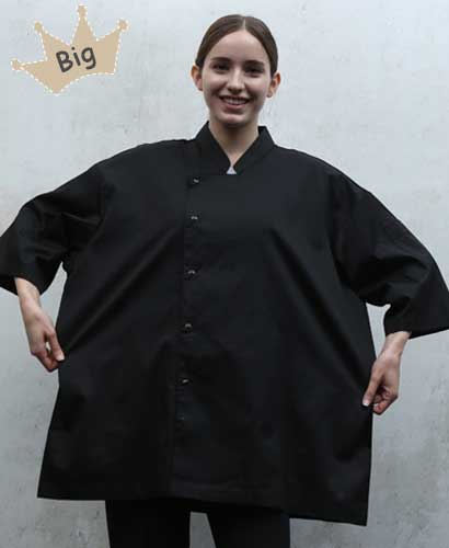 KO-177-2  블랙 싱글 반팔 스냅단추 조리복 ㅡㅡㅡ  빅사이즈